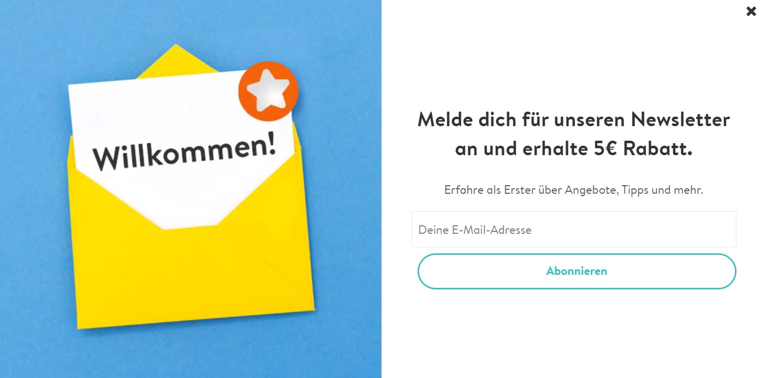 5€ Gutschein bei der Newsletter Anmeldung sichern